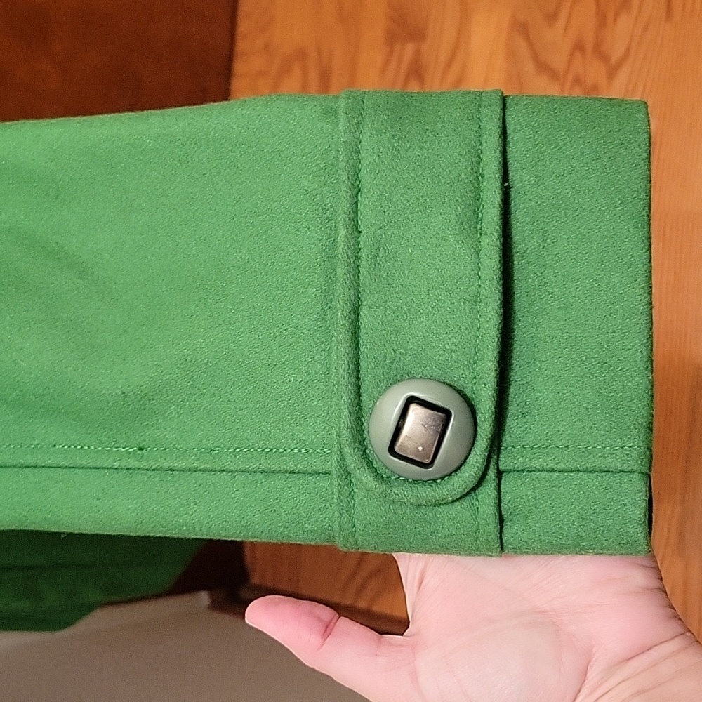 Anthropologie Green Wool-Blend Pea Coat - Picture 8 of 14